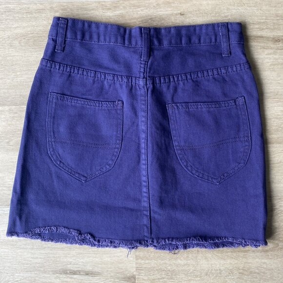 Mini denim skirt, purple color - Picture 3 of 3